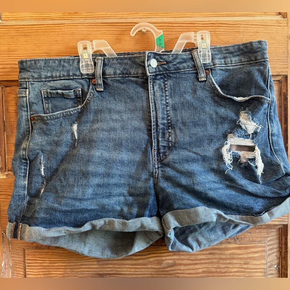 Old Navy Blue Distressed Jean Shorts